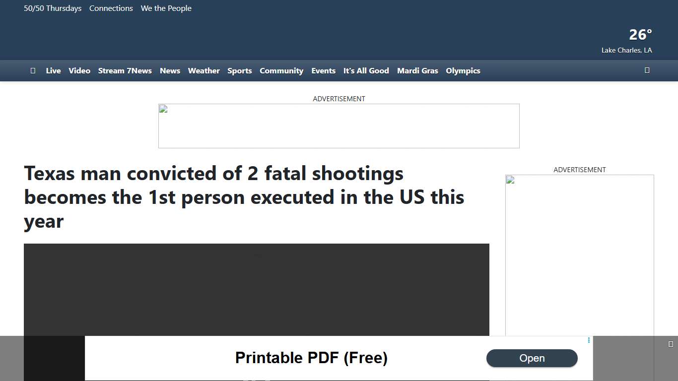 Texas man convicted of 2 fatal shootings becomes the 1st person executed in the US this year